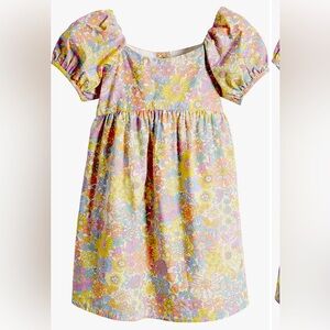 Janie and Jack Floral Puff Sleeve Dress - Multicolor